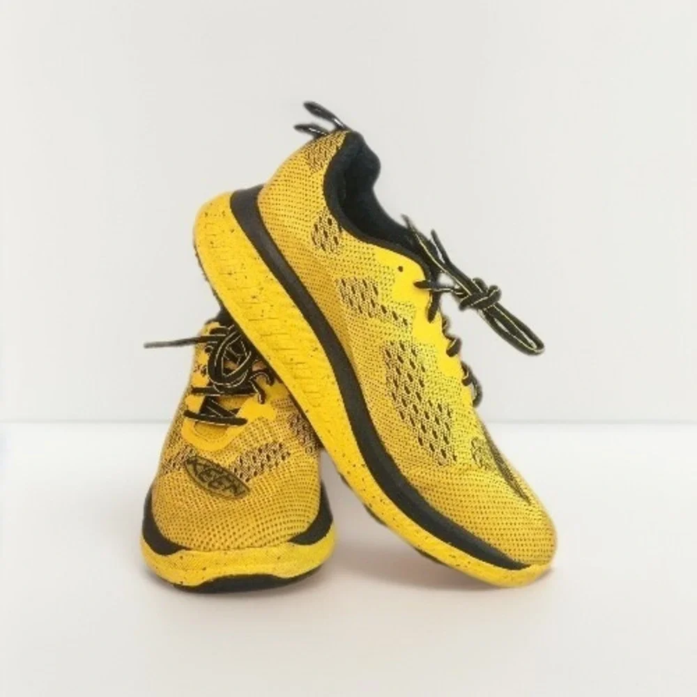 Men's KEEN WK400 Test Team Lace Up Walking Shoe, Yellow, Sz 10, MSRP $170